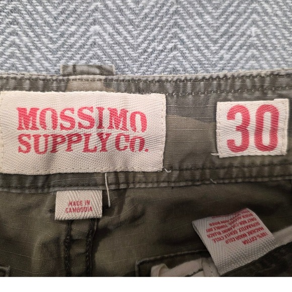 Mossimo Supply Co Men Camo Cargo Shorts Size 30 Green Ripstop Drawstring Utility - Picture 3 of 8